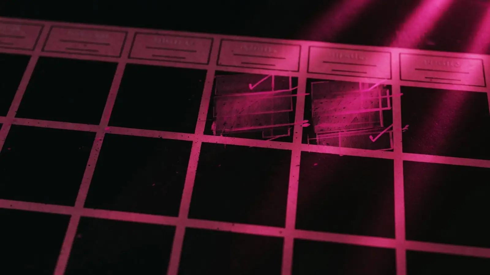 A seven-day magenta calendar grid on black, AEO audit a small business can run in a week