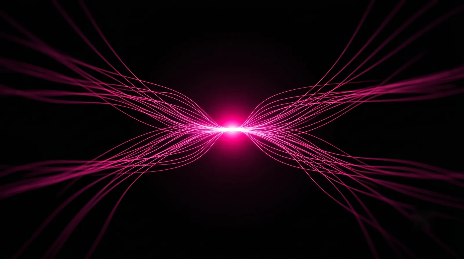 Thin hot-pink threads converging to one bright point, how answer engine optimization rewards citations that emerge from consensus across sources
