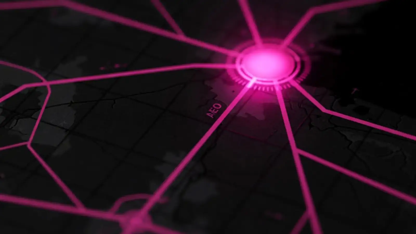 A magenta Massachusetts town node on a dark map grid, AEO for Massachusetts local service businesses, Amelia S. Gagne