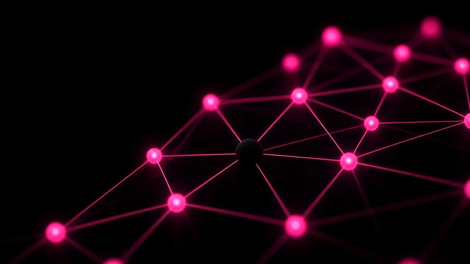 One unlit node among connected magenta ones on black, the unowned AI system an audit finds
