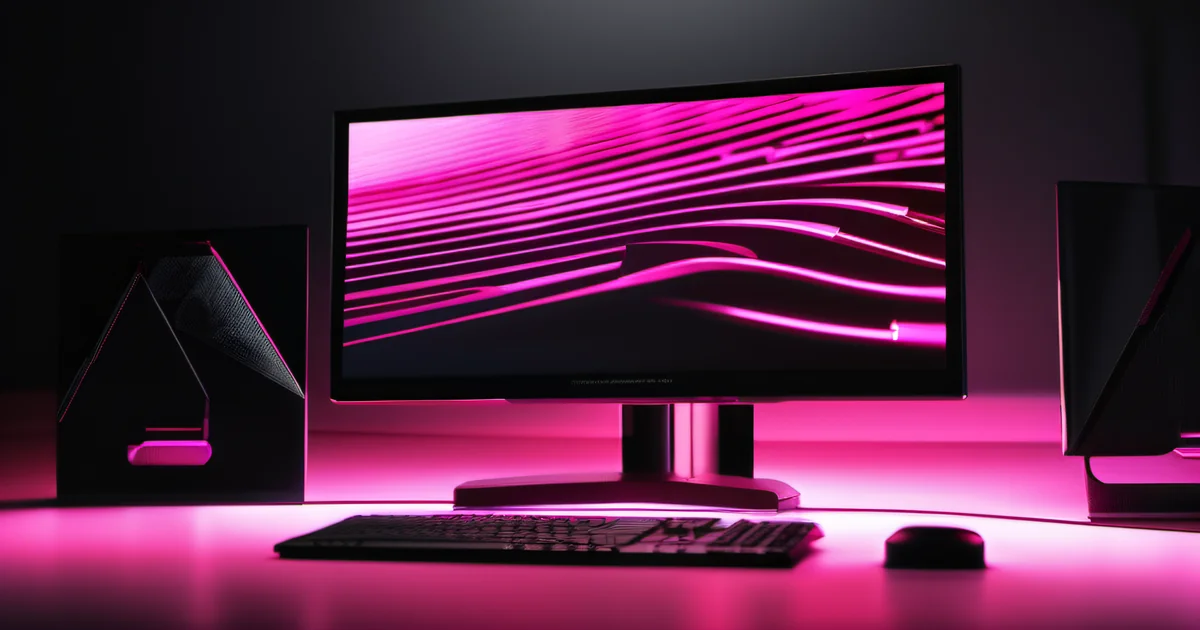 Dual monitor setup with pink LED strip between screens — A/B testing as controlled comparison