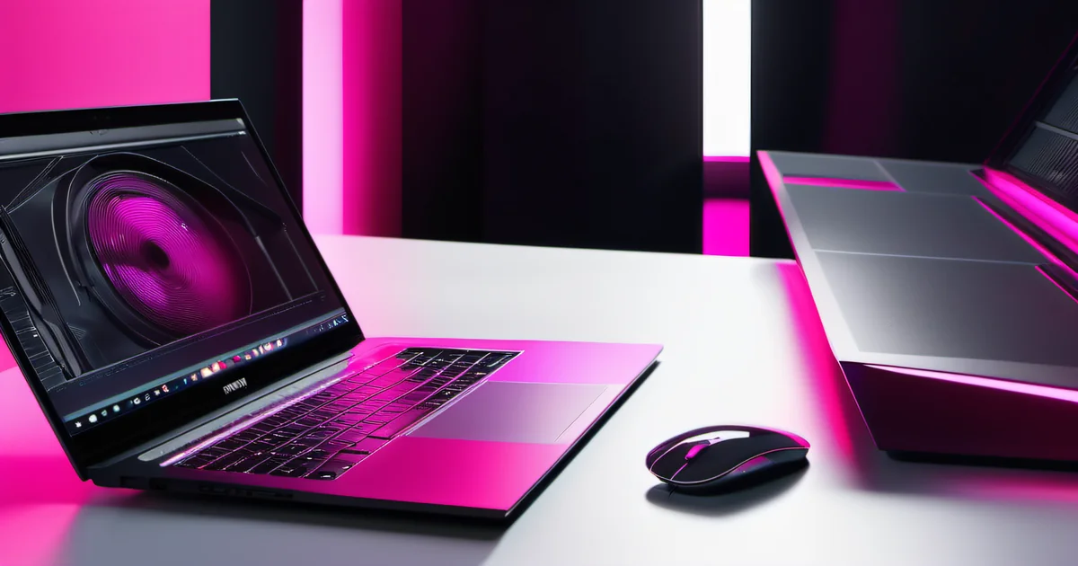 External hard drive connected to laptop with hot pink LED — backup strategy by Amelia S. Gagne