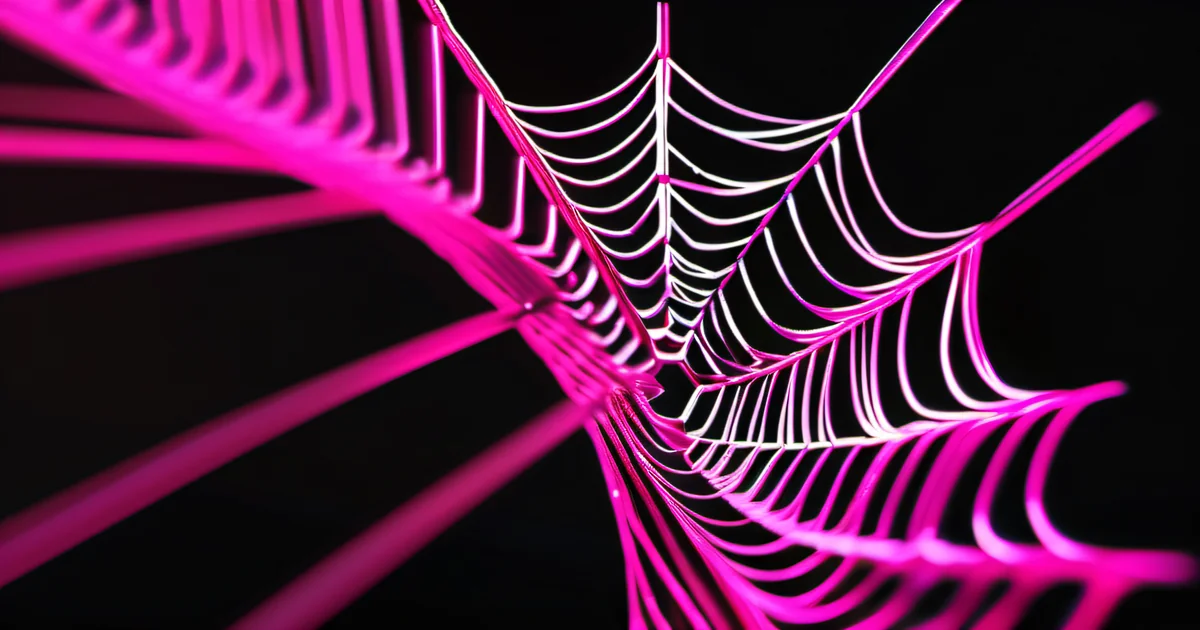 Spider web with perfect geometric symmetry — content cluster architecture as natural interconnected engineering