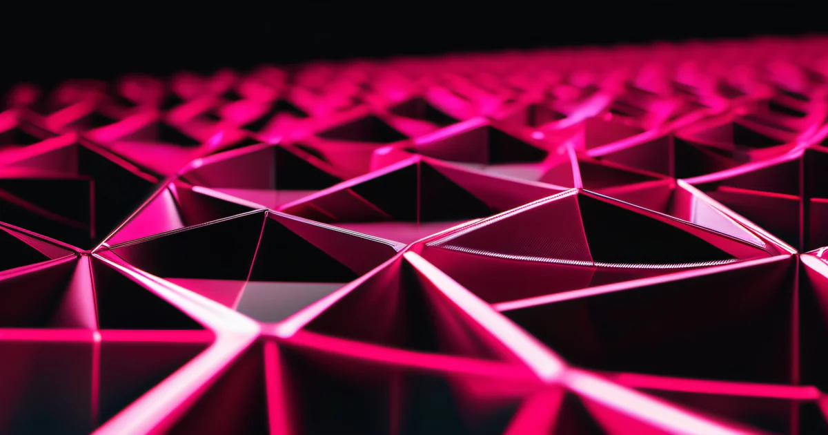 Crystal lattice structure growing in darkness — organized architecture emerging from chaos