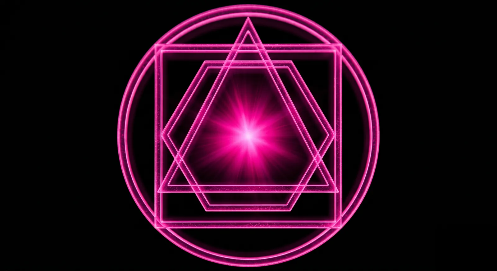 Four overlapping geometric shapes representing compliance frameworks like SOC 2, HIPAA, CMMC, and ISO, with their shared center glowing brightest where controls overlap