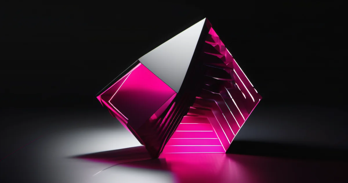 Faceted pink and white crystal balanced on edge against a dark backdrop — Amelia S. Gagne, Kief Studio