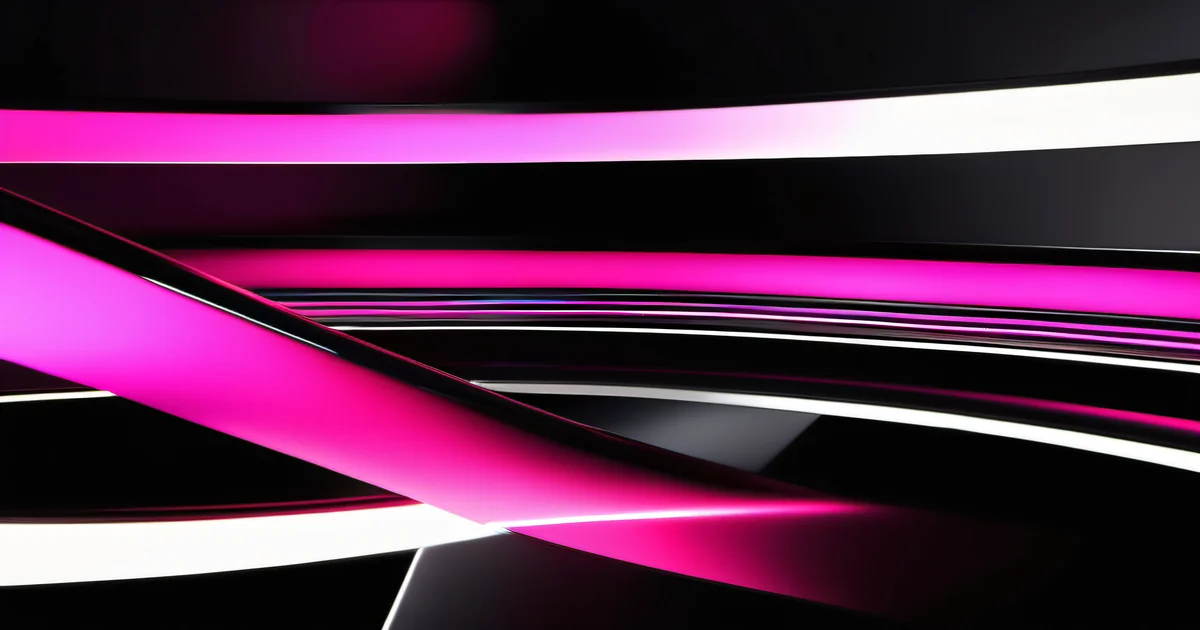 Sweeping pink and black ribbons intersecting at speed, evoking core web vitals performance — Amelia S. Gagne, Kief Studio