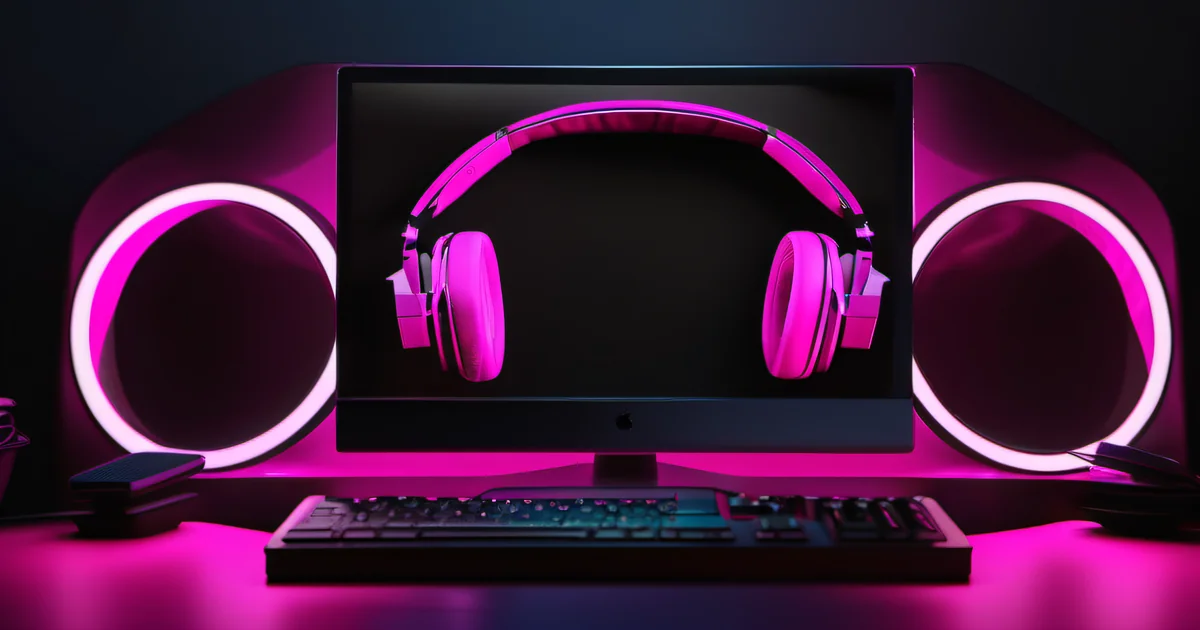 Headphones and microphone next to dark monitor — async communication tools match distributed teams while real-time tools match co-located ones