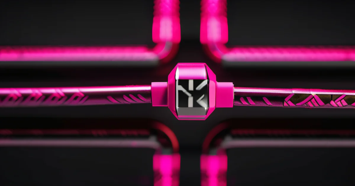 Macro photography of ethernet connector pins with hot pink reflection — Amelia Gagne on the physical infrastructure of data governance