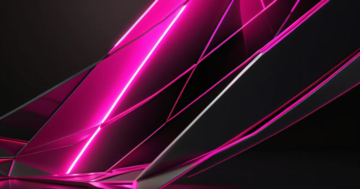 Crystal lattice structure with hot pink light refracting through molecular bonds — structured data architecture by Amelia S. Gagne