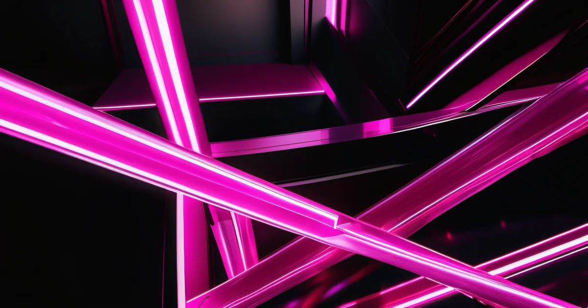 Fiber optic cables converging into junction point with hot pink light — data convergence in compliance systems by Amelia Gagne