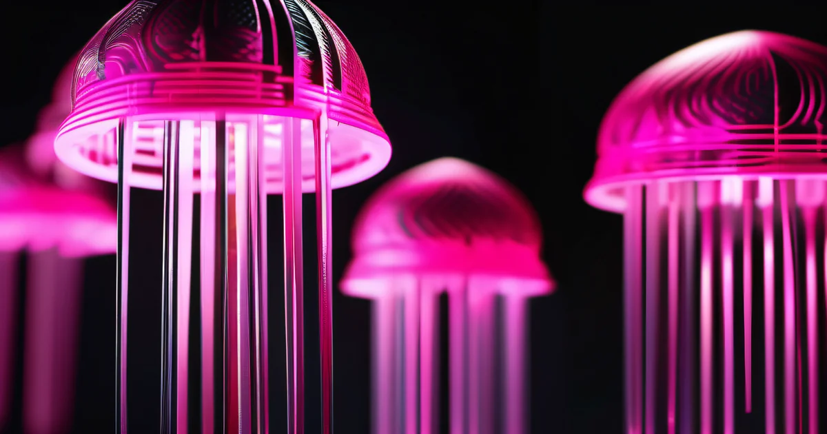 Bioluminescent jellyfish tendrils radiating from a single luminous source in darkness — E-E-A-T expertise as organic authority that extends from demonstrated, credible presence