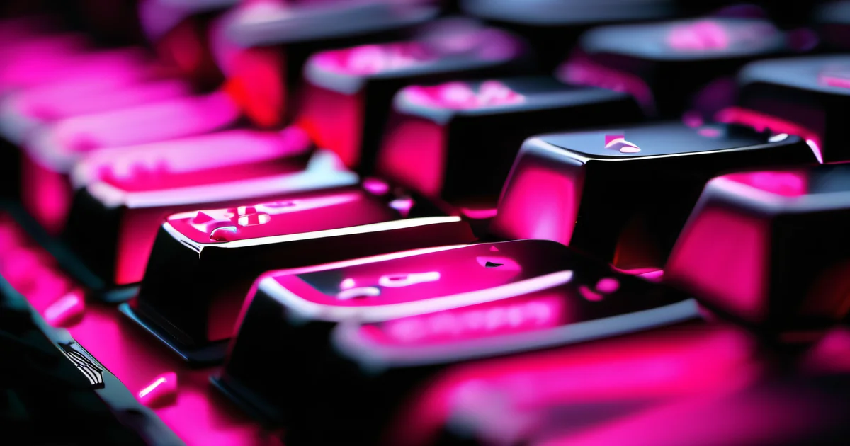 Macro photograph of a keyboard with light reflecting off key surfaces, representing the daily decisions employees make when interacting with email