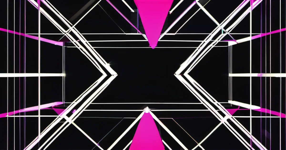 White and pink wireframe grid forming angular shapes on black, visualizing entity SEO — Amelia S. Gagne, Kief Studio