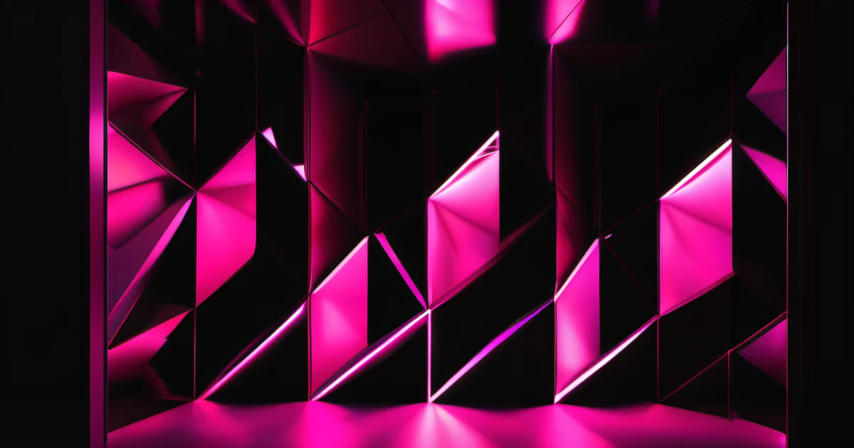 Crystal lattice single formation in complete darkness with hot pink magenta light refraction — ending a client relationship as structural clarity under pressure, not conflict