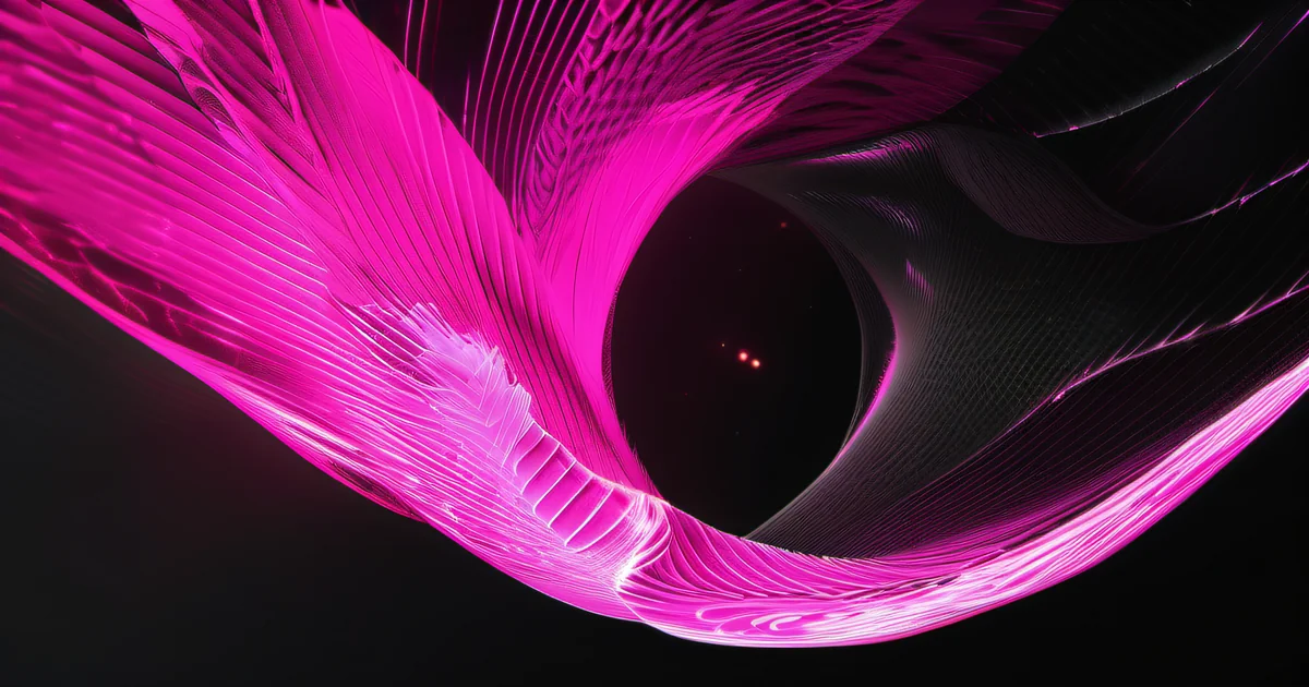 Aurora borealis flowing in hot pink waves on dark sky — new horizons in AI adoption by Amelia S. Gagne