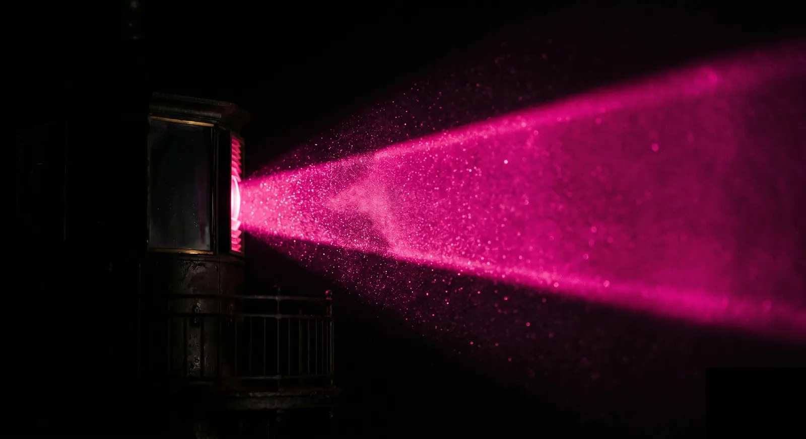 A lighthouse beam cutting through darkness and fog, representing free developer tools as a trust signal that cuts through market noise and attracts qualified prospects