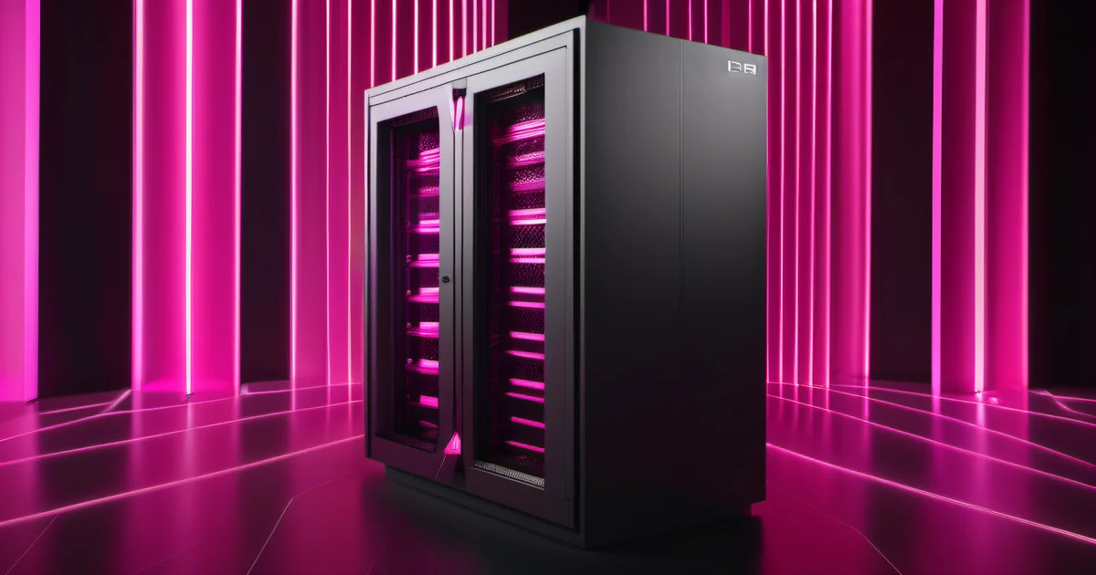 Padlock securing a server cabinet with hot pink light seeping through — data residency requirements act as hard filters that eliminate tools regardless of features