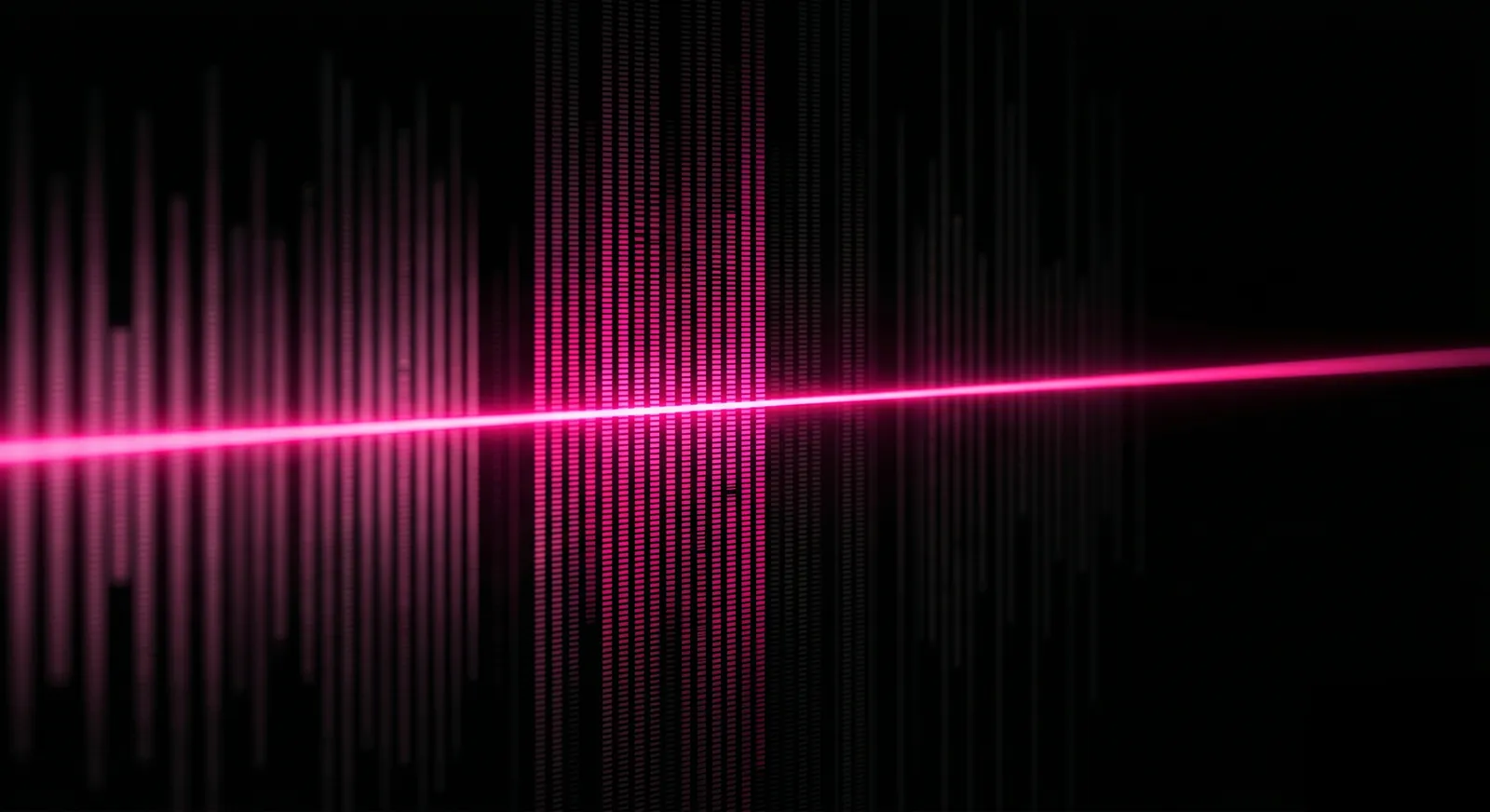 A scanning beam of light sweeping across vertical data columns, revealing hidden threats in software dependencies as it passes