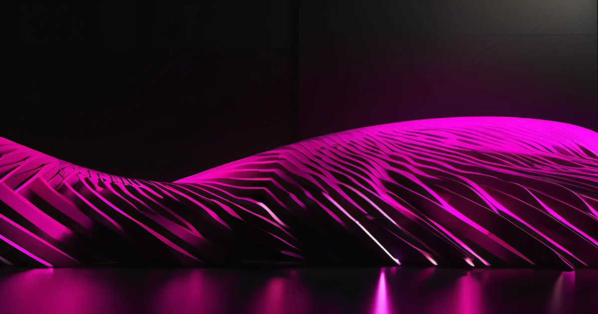 Sculpted pink wave with fine ridged texture flowing across a dark surface — Amelia S. Gagne, Kief Studio