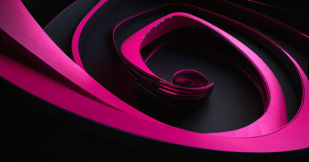 Hot pink spiral curving inward on black, illustrating value-based pricing — Amelia S. Gagne, Kief Studio