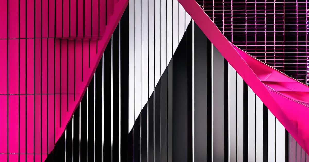 Abstract coverage grid with hot pink gap visible — index coverage map showing which pages are and are not being indexed