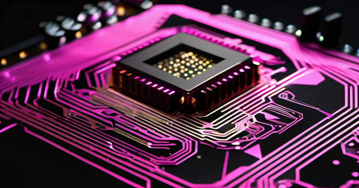 Extreme macro of circuit board traces and solder points — precision engineering behind self-hosted systems