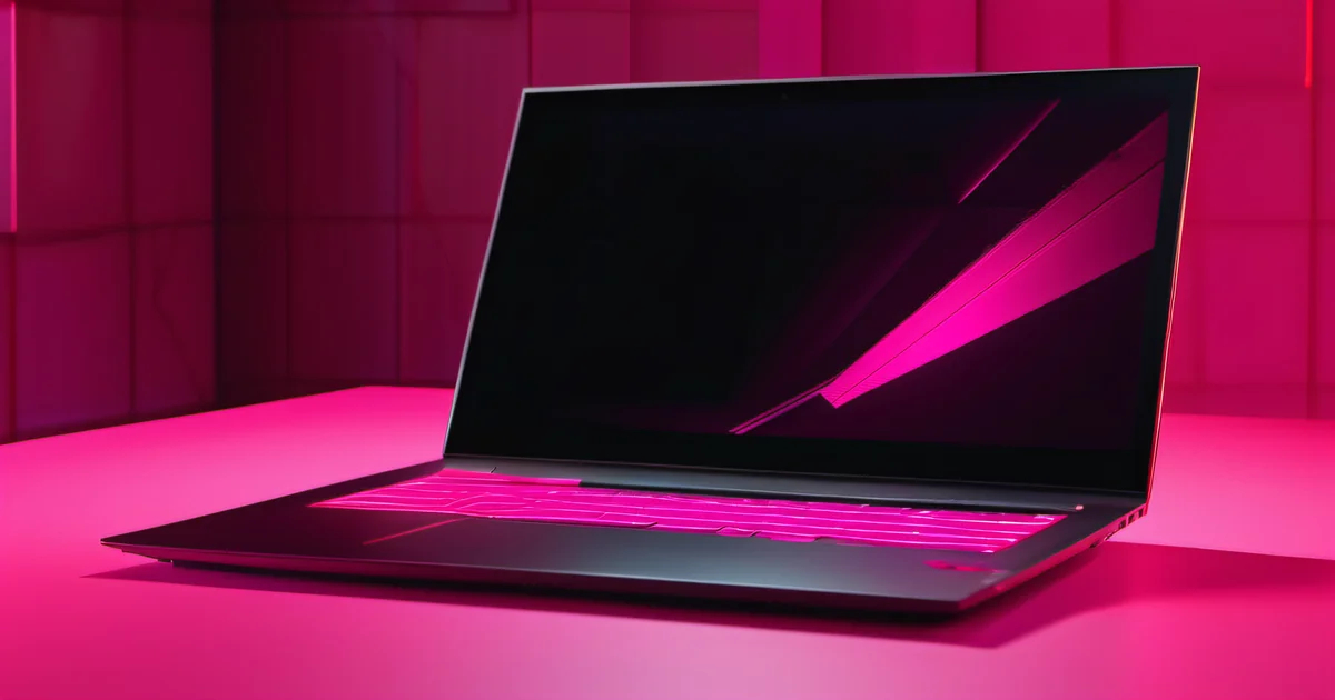 Laptop showing server terminal logs in dark room with hot pink monitor glow — Amelia S. Gagne on the real operational cost of self-hosting