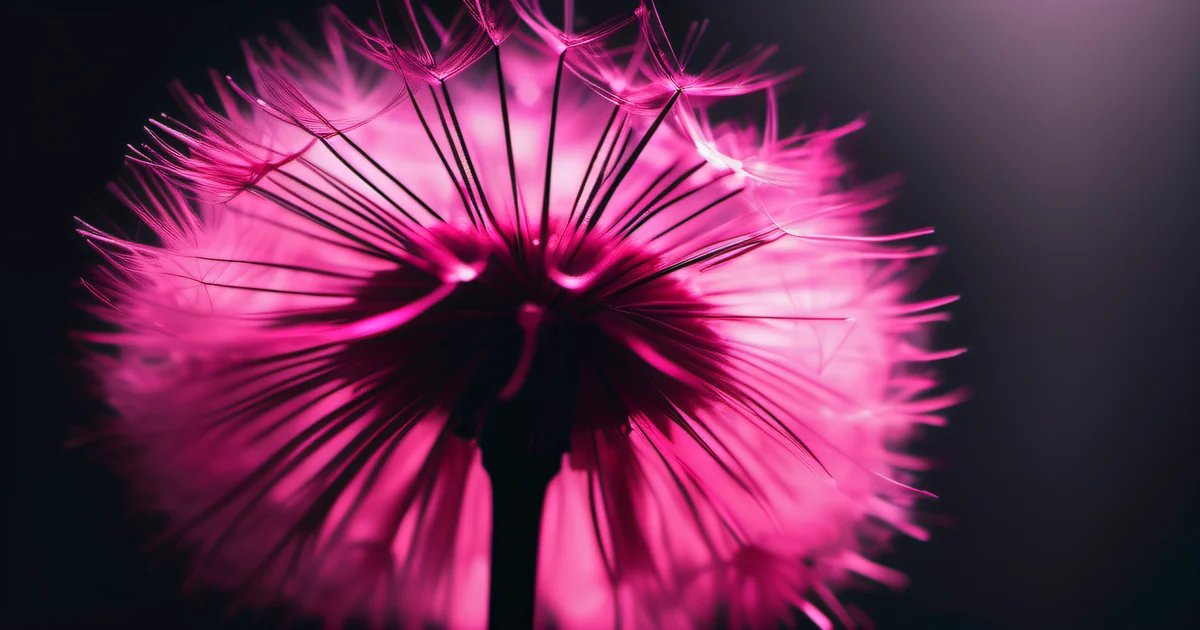 Single dandelion seed floating in complete darkness — solitary precision form with generative potential concentrated at a single point