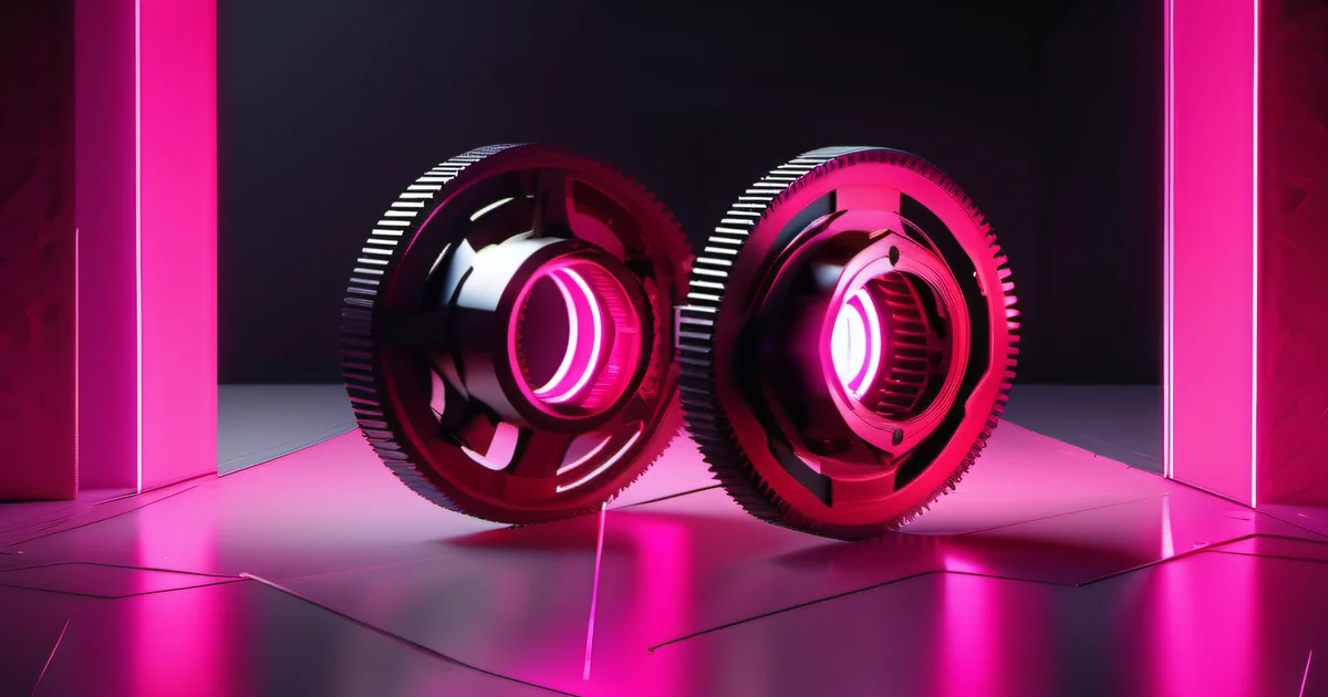 Rusted mechanical gears seized together in hot pink light — Amelia S. Gagne on stuck technology decisions and the sunk cost fallacy