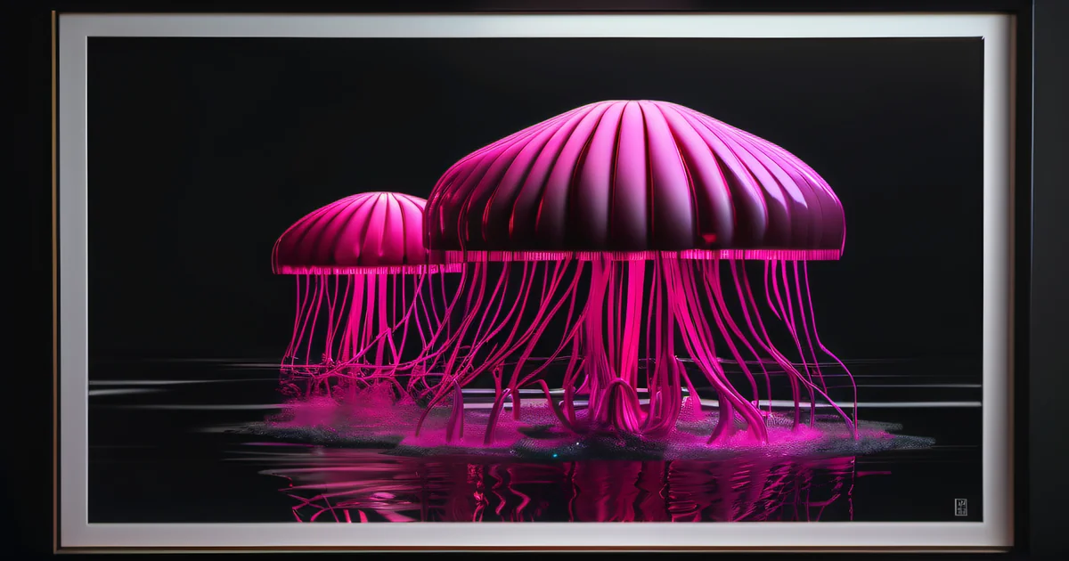 Bioluminescent jellyfish trailing long tendrils in dark water — the long tail of sunk cost decisions by Amelia Gagne