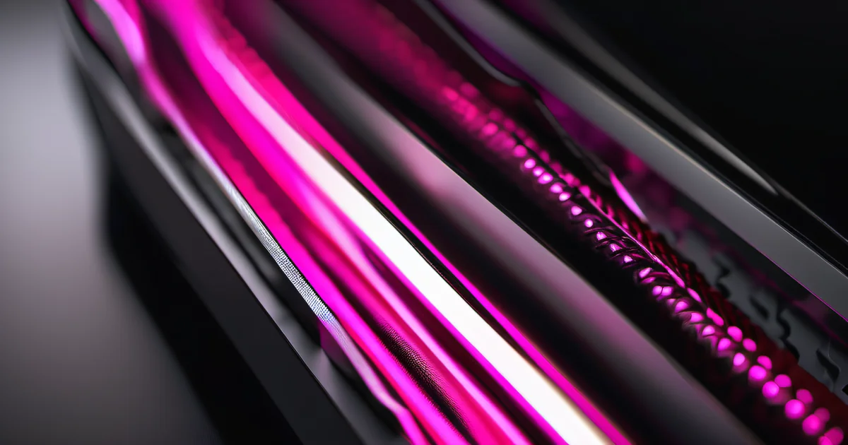 Macro photography of ethernet connector pins glowing hot pink — every integration point is a dependency that new tools must respect