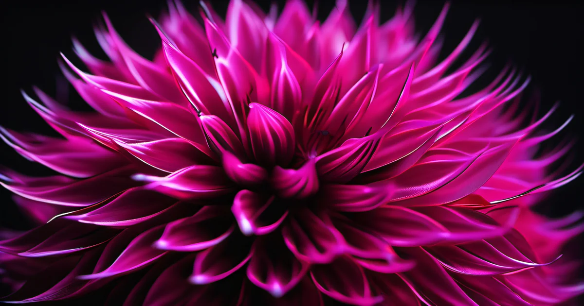 Dandelion seeds dispersing into darkness with hot pink magenta bioluminescent glow — zero-click search as branded awareness field extending beyond the click into ambient visibility