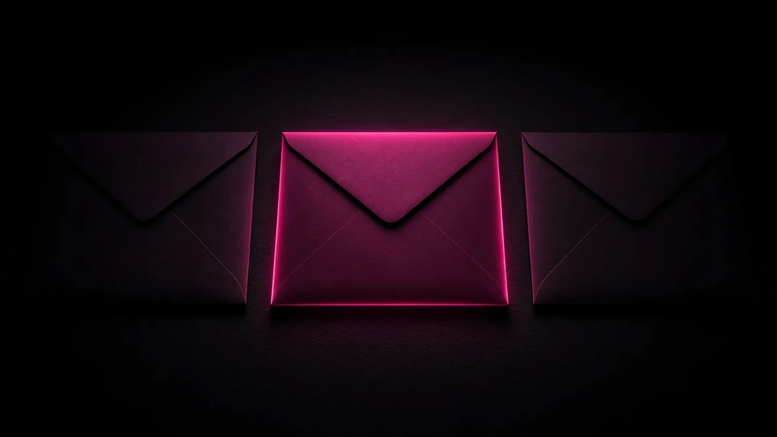 Three sealed envelopes laid side by side on a dark table, one edged in hot pink light, competing quotes under Chapter 30B