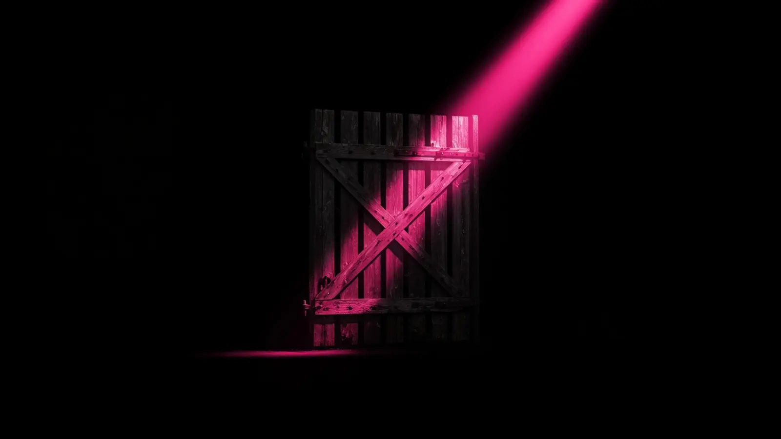 Chesterton's Fence concept in black and hot pink editorial style, Amelia S. Gagne