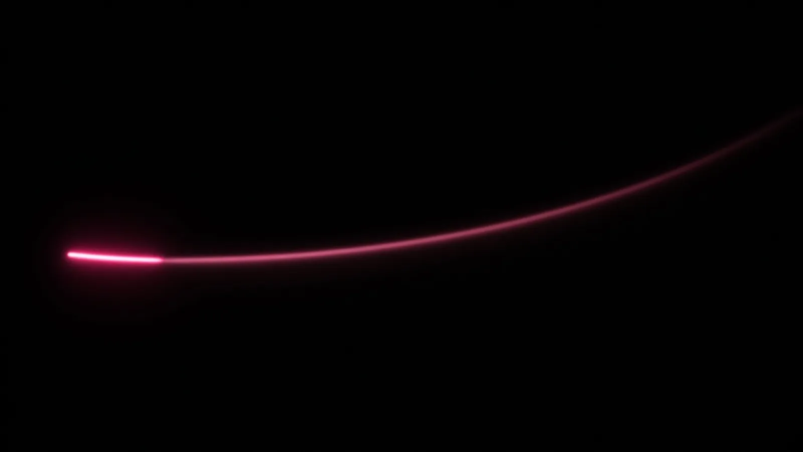 A long dim magenta arc shortened to a bright segment on black, resilience tooling reducing breach duration and cost