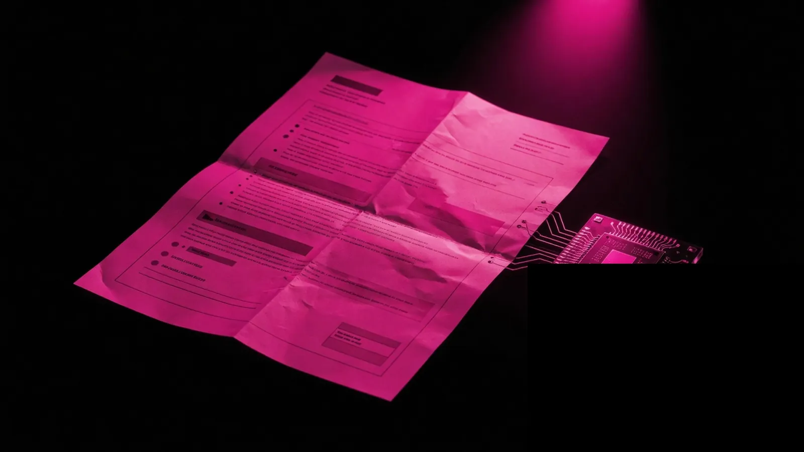 Full magenta document versus a tiny summary chip on black, read MCP tool descriptions