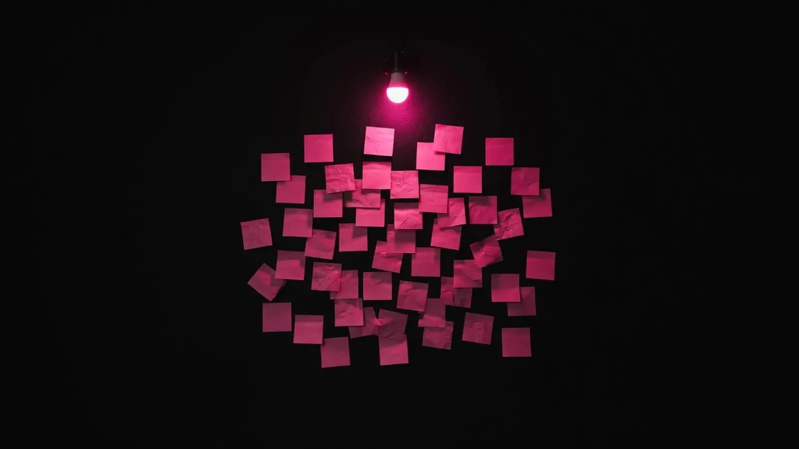 premortem concept in black and hot pink editorial style, Amelia S. Gagne