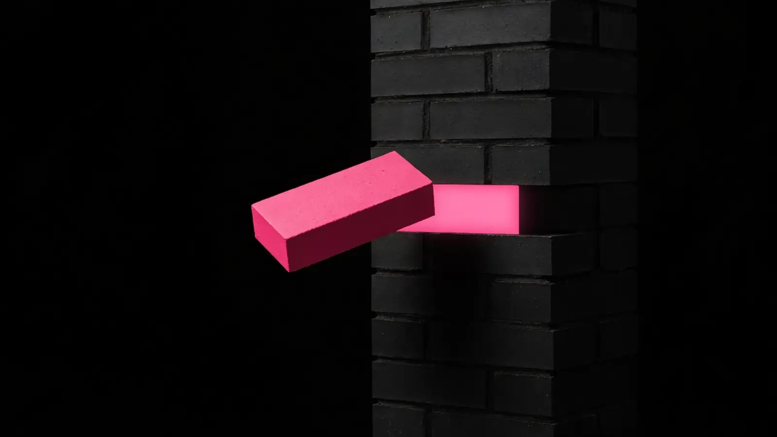subtraction concept in black and hot pink editorial style, Amelia S. Gagne