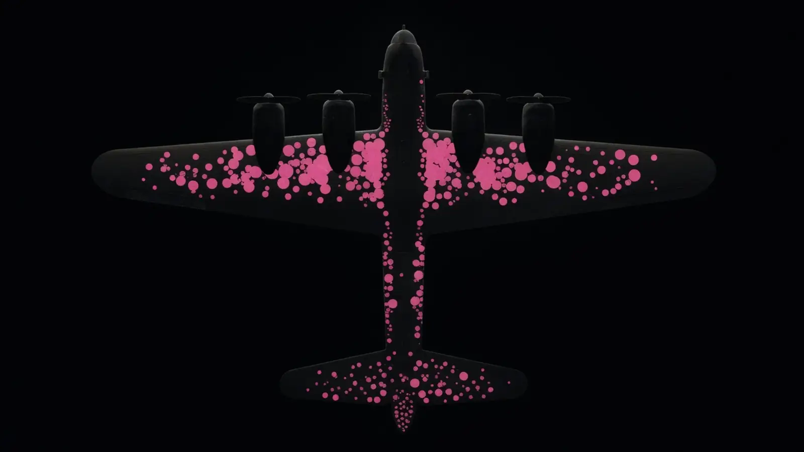 survivorship bias concept in black and hot pink editorial style, Amelia S. Gagne