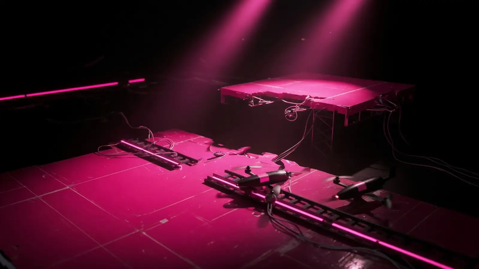 A magenta demo stage that does not connect to a production track, why AI pilots stall before production, Amelia S. Gagne